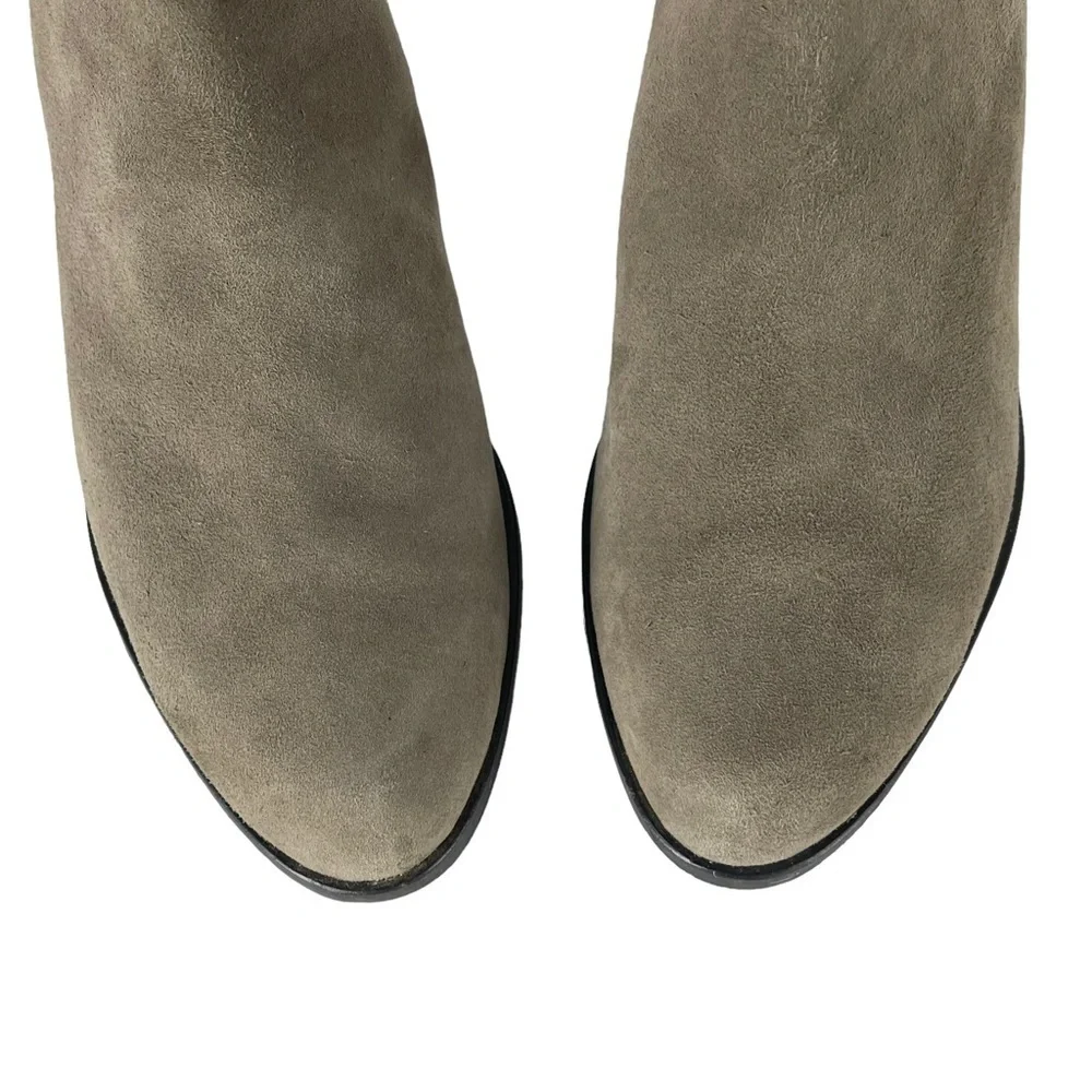 EILEEN FISHER PEER SHADOW TAUPE NUBUCK LEATHER CHELSEA STYLE ANKLE BOOT BOOTIE